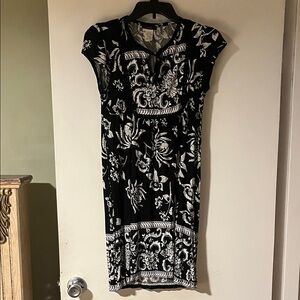 mark. Black and White Floral Midi Dress
